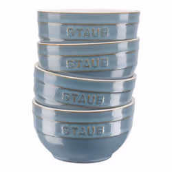 Staub Ceramique, Ensemble de bols, Rond, Vitrocéramique, Turquoise, 0,7 L, 4 personne(s)