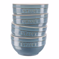 Staub Ceramique, Ensemble de bols, Rond, Vitrocéramique, Turquoise, 0,4 L, 4 personne(s)