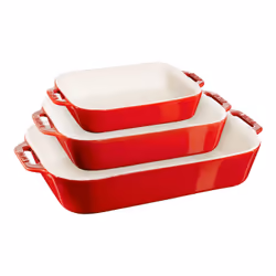 Staub Ceramic, Rectangulaire, 300 °C, Rouge, Vitrocéramique, Blanc, 5,01 kg