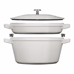 COCOTTE EMPILABLE ENSEMBLE DE CASSEROLES 2-PCS FONTE TRUFFE BLANCHE - STAUB