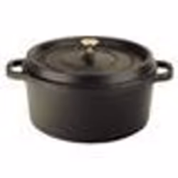 Cocotte en Fonte, Ronde, Ø 26 cm, 5 L, Noir Mat - TU