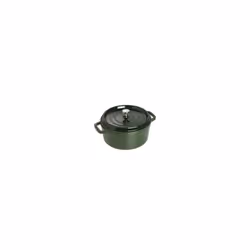 Cocotte ronde en fonte émaillée avec un volume de 5 L, Idéale pour faire dorer, mijoter et servir de la viande, du poisson, d ...
