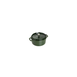 STAUB- Cocotte en Fonte Émaillée avec Couvercle, Tous feux dont induction, 4 à 5 personnes, Ronde, 26 cm, 5 L, 6 kg, Vert/Basilic