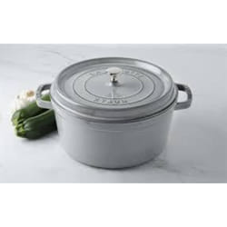 Cocotte en Fonte Émaillée avec Couvercle, Tous feux dont induction, 5 à 7 personnes, Ronde, 28 cm, 6,70 l, 7,7 kg, Gris Graphite - Staub