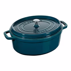 ZWILLING STAUB LA COCOTTE, Plat à cuisson, Ovale, Fonte, Vitrocéramique, Gaz, Halogène, Induction, Plaque étanche, Bleu, émai ...
