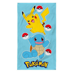 Serviette de bain imprimée 100% Coton - POKÉMON PORT - Bleu ciel - 70x120cm