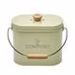 Composteur de cuisine ovale en métal avec filtre 3 litres vert pastel