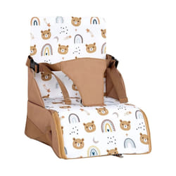 Rehausseur nomade - TINEO - 30 x 28 x 13 cm - Ultra Compact - Camel / Oursons