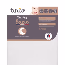 Matelas Bébé - TINEO - Basic - Déhoussable - Sans Traitement - Matelas Ferme