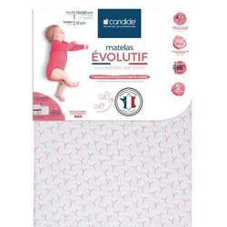 Matelas Bébé 70x140x12cm Évolutif - Face Bébé +10kg - Face Bébé -10kg - Hypoallergénique - Fabriqué En France - Garantie 5 Ans