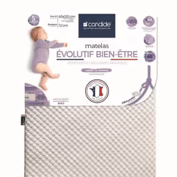 CANDIDE - Matelas évolutif bien être déhoussable 360° 60x120x12 cm