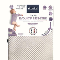 CANDIDE - Matelas évolutif bien être déhoussable 360° 60x120x12 cm