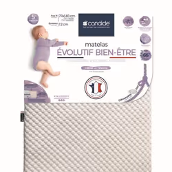 CANDIDE - Matelas évolutif bien être déhoussable 360° 70x140x12 cm