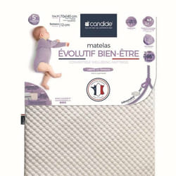 CANDIDE - Matelas évolutif bien être déhoussable 360° 70x140x12 cm