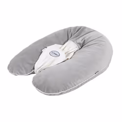 Coussin De Grossesse et Dallaitement 3 En 1 Multirelax - Fabriqué en France - 78x44cm Soft boa Gris Clair/Écru