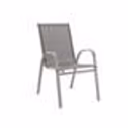 Fauteuil de jardin - ALMA - Alma - Acier - Anthracite - Assise en textilène - Empilable
