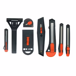 Cutter - Non spécifié - Lot de 8 - Acier carbone - Plastique - Blocage de la lame