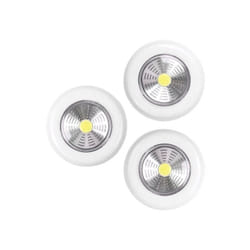Lot de 3 éclairages bouton poussoir led à pile 3AAA blanc neutre - Sans Marque