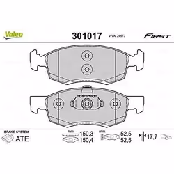 Plaquette de frein gamme first Dacia logan - VALEO - 301017