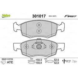Plaquette de frein gamme first Dacia logan - VALEO - 301017