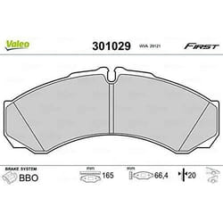 Plaquette de frein gamme first iveco daily l fr + RR - VALEO - 301029