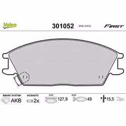 Plaquette de frein gamme first Honda accord - VALEO - 301052