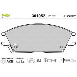 Plaquette de frein gamme first Honda accord - VALEO - 301052