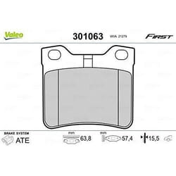 Plaquette de frein gamme first Peugeot 406 - VALEO - 301063