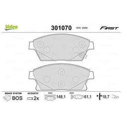 Plaquette de frein gamme first Chevrolet cruze - VALEO - 301070