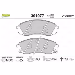 Plaquette de frein gamme first Hyundai grand starex - VALEO - 301077