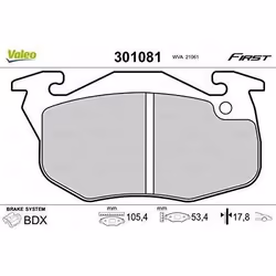 Plaquette de frein gamme first Peugeot 106 II - VALEO - 301081