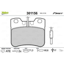 Plaquette de frein gamme first Peugeot 106 - VALEO - 301156