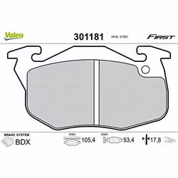 Plaquette de frein gamme first Peugeot 306 - VALEO - 301181