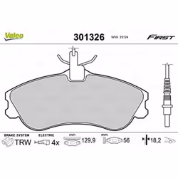 Plaquette de frein gamme first Peugeot partner - VALEO - 301326