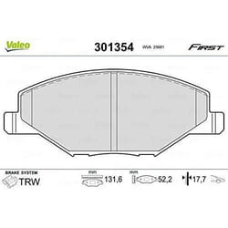 Plaquette de frein gamme first Skoda fabia - VALEO - 301354