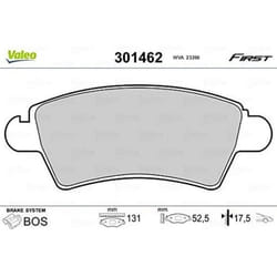 Plaquette de frein gamme first Peugeot 206 - VALEO - 301462