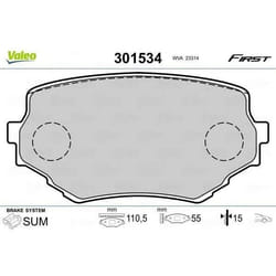 Plaquette de frein gamme first Suzuki vitara (etta) - VALEO - 301534