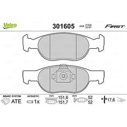 Plaquette de frein gamme first Fiat punto fr - VALEO - 301605