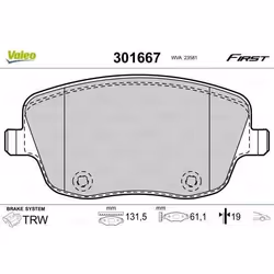 Plaquette de frein gamme first Skoda fabia - VALEO - 301667