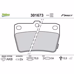 Plaquette de frein gamme first Toyota tiggo (t11) - VALEO - 301673
