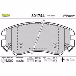 Plaquette de frein gamme first Hyundai coupe tiburon - VALEO - 301744