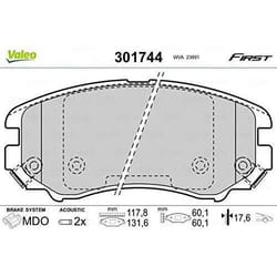 Plaquette de frein gamme first Hyundai coupe tiburon - VALEO - 301744