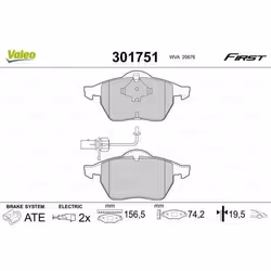 Plaquette de frein gamme first Skoda superb - VALEO - 301751