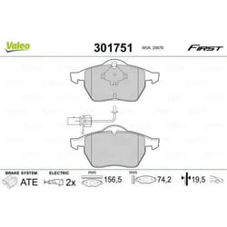 Plaquette de frein gamme first Skoda superb - VALEO - 301751