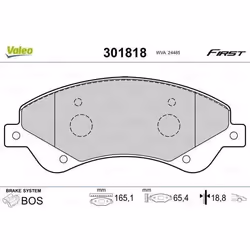 Plaquette de frein gamme first Ford transit - VALEO - 301818