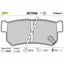 Plaquette de frein gamme first Hyundai rextoni - VALEO - 301956