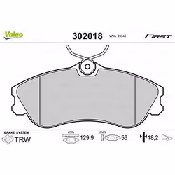 Plaquette de freins gamme first Citroën picasso 01.00> - VALEO - 302018