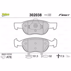 Plaquette de frein gamme first Fiat punto II fr - VALEO - 302038