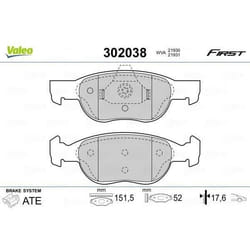 Plaquette de frein gamme first Fiat punto II fr - VALEO - 302038