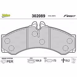 Plaquette de frein gamme first Mercedes sprinter 09/99> RR - VALEO - 302089